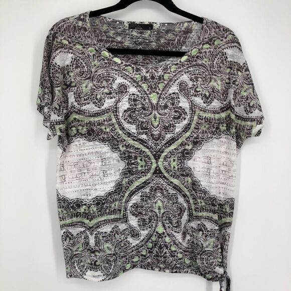 PRANA Breathe Tie Waist Print Lightweight SS Tee - Picture 6 of 6